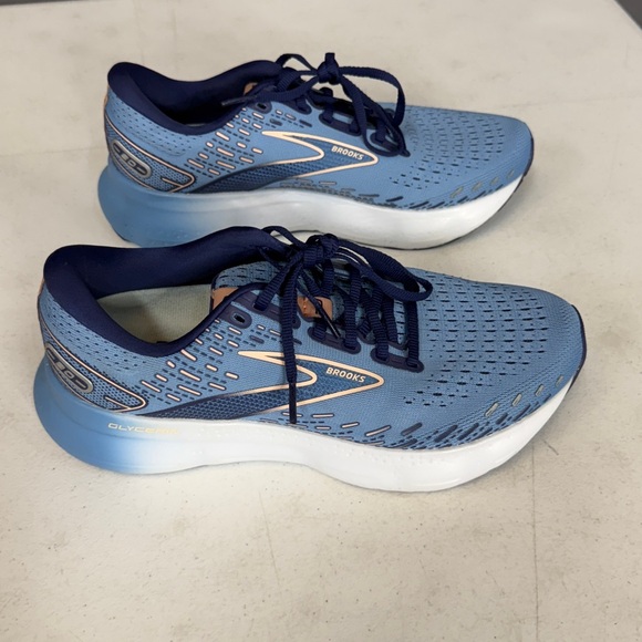 Women’s Brooks Glycerin 20 Neutral Running Shoe Blue/Peach/White Size 8 EUC - Picture 3 of 8
